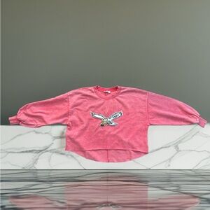Pink Breast Cancer Cropped Sweatshirt Inspired by Eagles